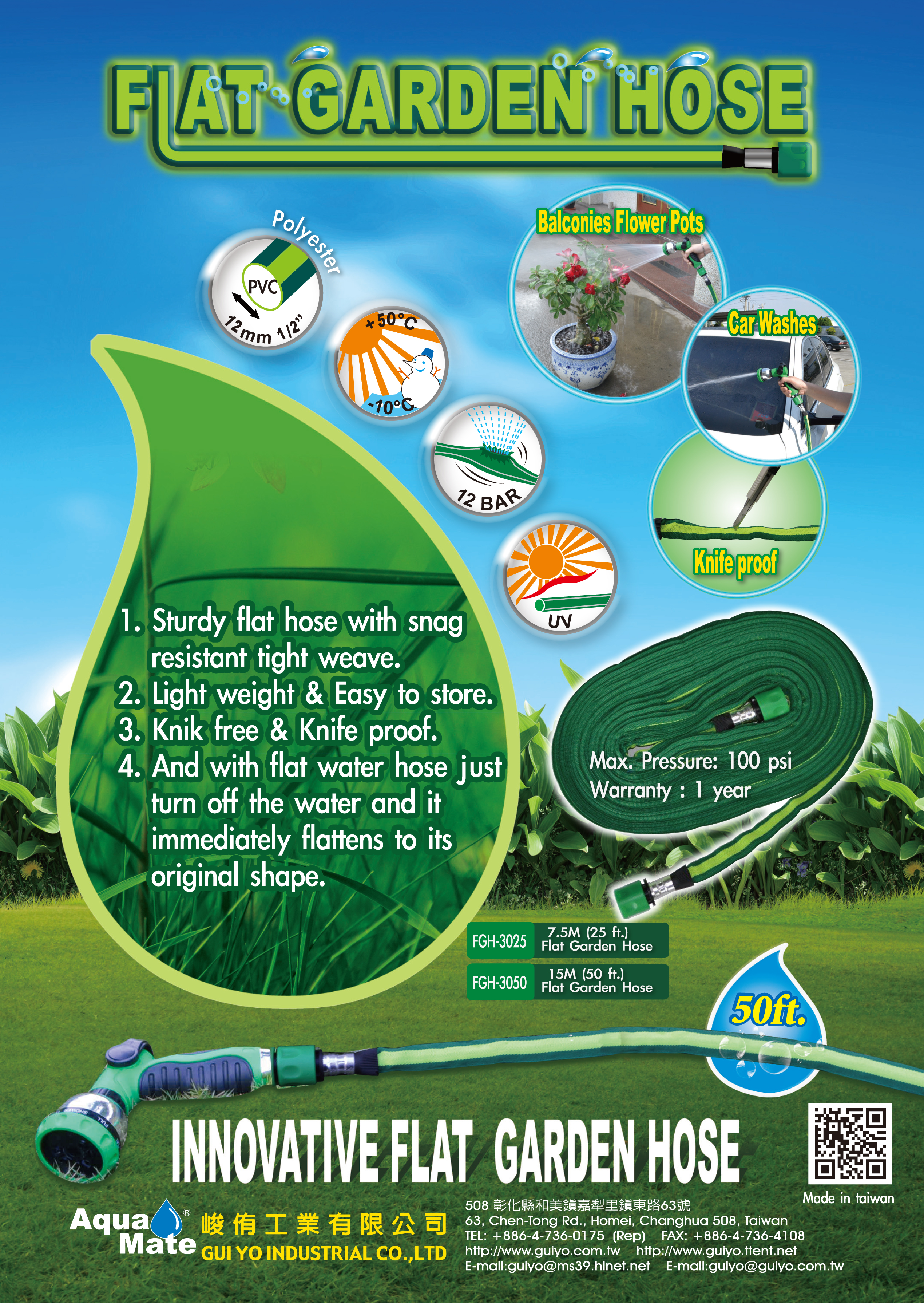 Flacher Gartenschlauch