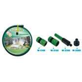 1/2" 15 Meters Reinforced Garden Hose with 4 Pcs Twinst Nozzle