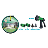 1/2" 15 Meters Reinforced Garden Hose with 5 Pcs 7 Pattern Plastic Gun Set