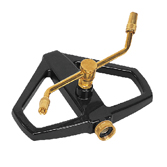 真鍮製2アームロータリースプリンクラー（亜鉛製そりベースと真鍮製スイベルナット付き）BW-S001